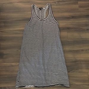 J. Crew navy/cream racerback dress